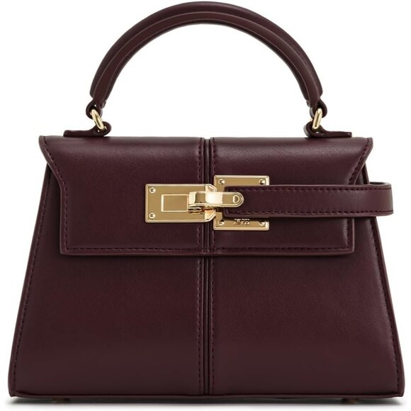 ⚡Jw Pei Women Deep Burgundy Vegan Leather Elegant Sustainable Top Handle Bag - Picture 1 of 6